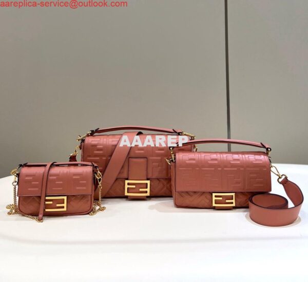 Replica Fendi 8BS017 Baguette Mini Pink leather 0135 bag 3