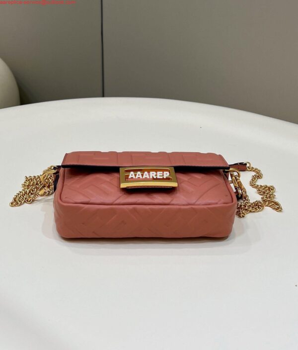 Replica Fendi 8BS017 Baguette Mini Pink leather 0135 bag 5