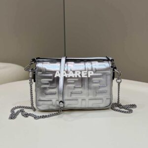 Replica Fendi 8BS017 Baguette Mini Silver leather 0135 bag