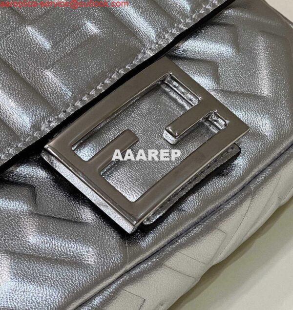 Replica Fendi 8BS017 Baguette Mini Silver leather 0135 bag 6