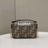 Replica Fendi 8BS017 Mini Baguette Chain Midi Dove gray FF tapestry fabric bag 8579S 2