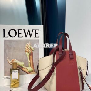 Replica Loewe Hammock Small Bag Smooth Calfskin 66031 Garnet/Ivory 2