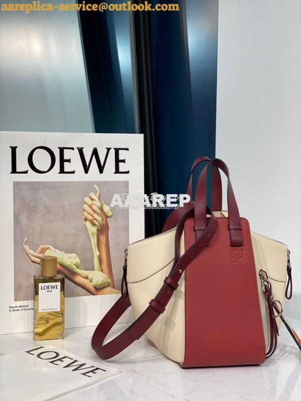 Replica Loewe Hammock Small Bag Smooth Calfskin 66031 Garnet/Ivory 4