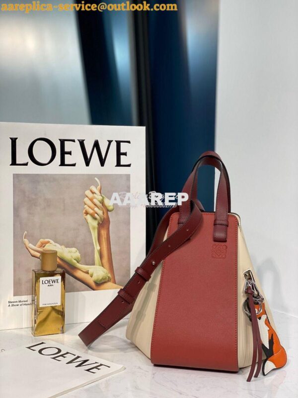 Replica Loewe Hammock Small Bag Smooth Calfskin 66031 Garnet/Ivory 5