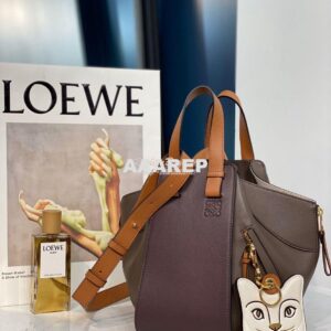 Replica Loewe Hammock Small Bag Smooth Calfskin 66031 Oxblood/Taupe 2