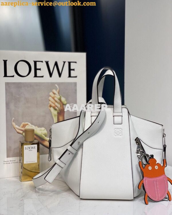 Replica Loewe Hammock Small Bag Smooth Calfskin 66031 White 3