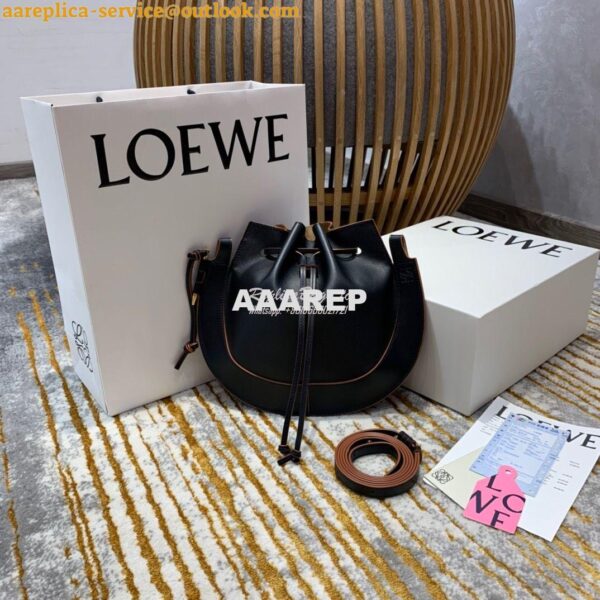 Replica Loewe Horseshoe Bag in Nappa Calf Leather Black 446748 4