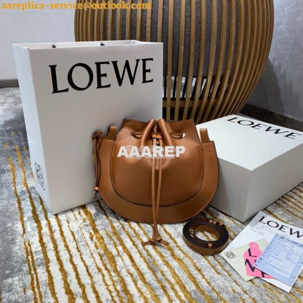 Replica Loewe Horseshoe Bag in Nappa Calf Leather Tan 446748 3