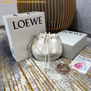 Replica Loewe Horseshoe Bag in Nappa Calf Leather White 446748