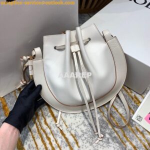 Replica Loewe Horseshoe Bag in Nappa Calf Leather White 446748 2