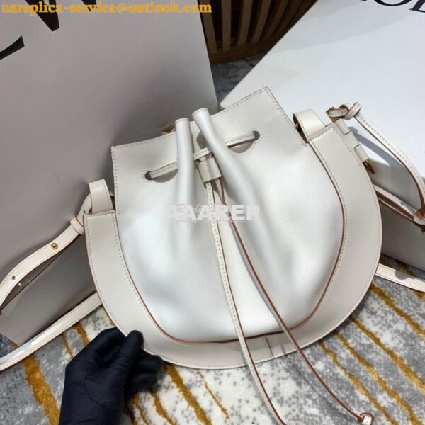 Replica Loewe Horseshoe Bag in Nappa Calf Leather White 446748 5