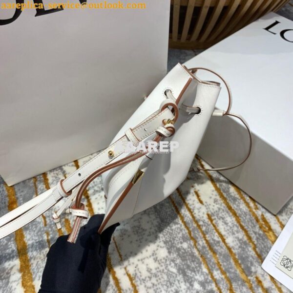 Replica Loewe Horseshoe Bag in Nappa Calf Leather White 446748 6