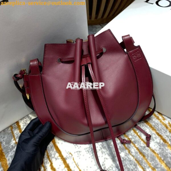 Replica Loewe Horseshoe Bag in Nappa Calf Leather Wine 446748 4