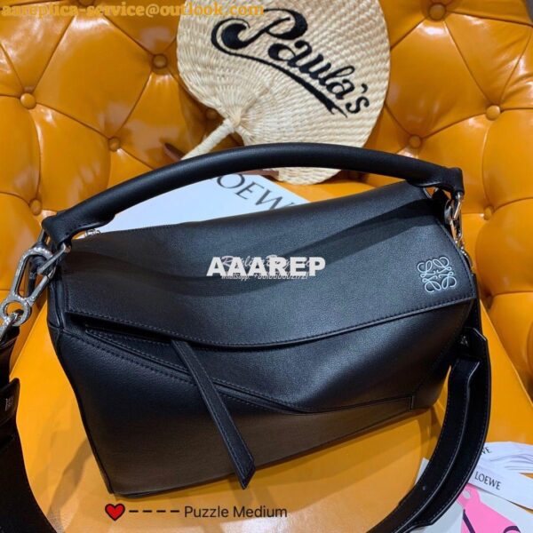 Replica Loewe Medium Puzzle Bag 63350 Black 6