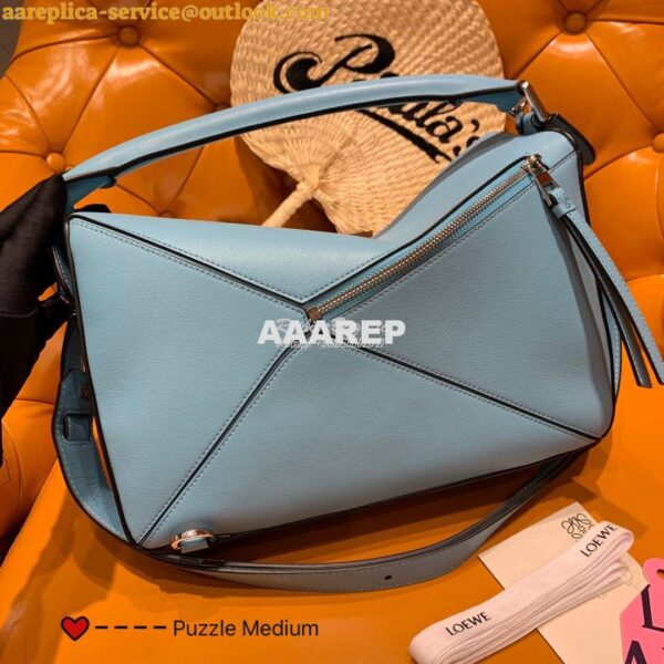 Replica Loewe Medium Puzzle Bag 63350 Stone Blue 5