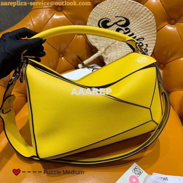 Replica Loewe Medium Puzzle Bag 63350 Yellow 4