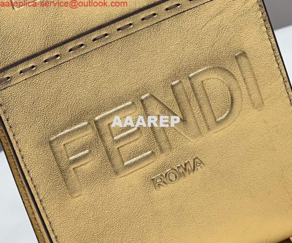 Replica Fendi 8BS051 Mini Sunshine Gold laminated leather shopper 7