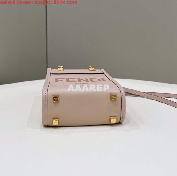 Replica Fendi 8BS051 Mini Sunshine Light Pink laminated leather shopper 7