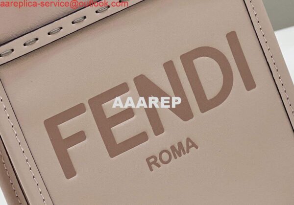 Replica Fendi 8BS051 Mini Sunshine Light Pink laminated leather shopper 8