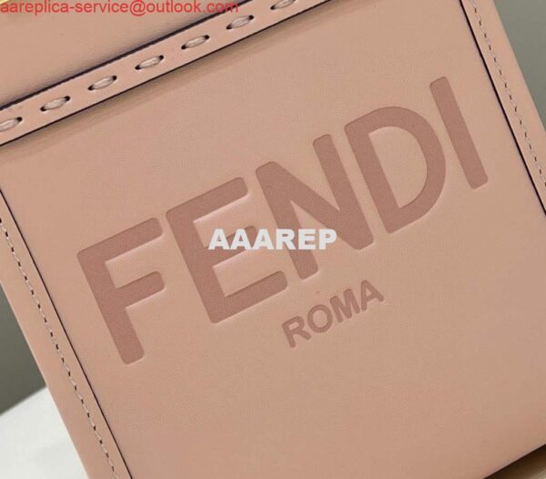 Replica Fendi 8BS051 Mini Sunshine Pink laminated leather shopper 6